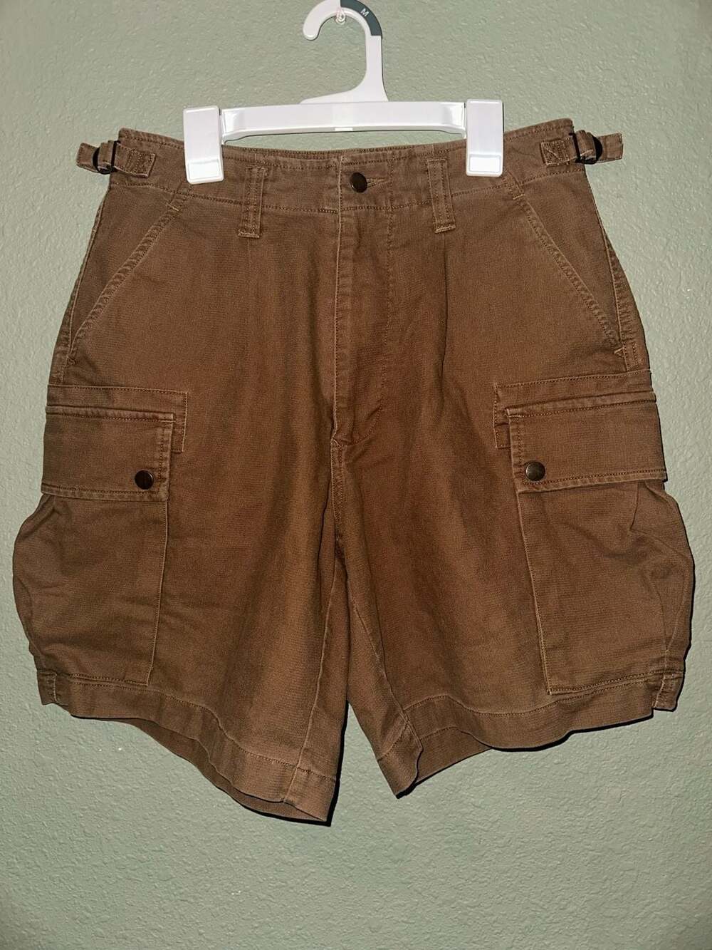 Gap Vintage Brown Canvas Utility Cargo Shorts Size 30